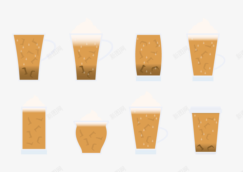 各种饮料杯矢量图eps免抠素材_新图网 https://ixintu.com 可乐 咖啡 水 饮料 矢量图