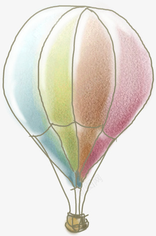 手绘水墨热气球装饰条纹png免抠素材_新图网 https://ixintu.com 条纹 水墨 热气球 装饰