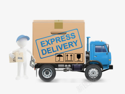 快递送货到家物流快递送货科技创意合成图高清图片