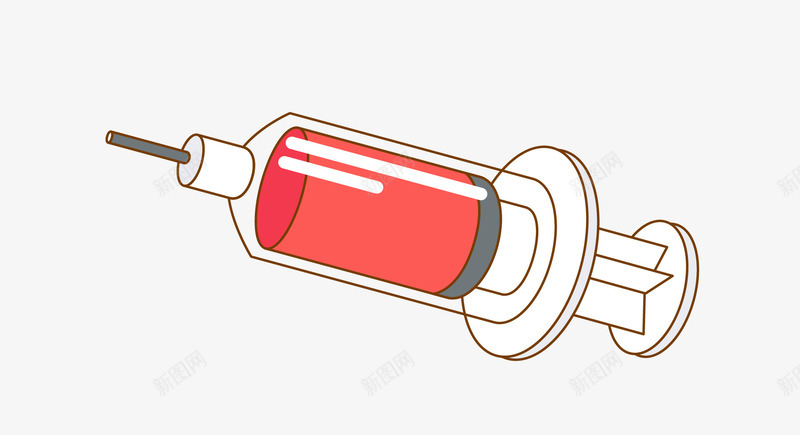 卡通针管png免抠素材_新图网 https://ixintu.com 医生 医院 卡通 素材 红色针管