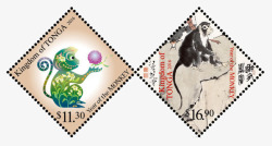 菱形邮票猴年邮票高清图片
