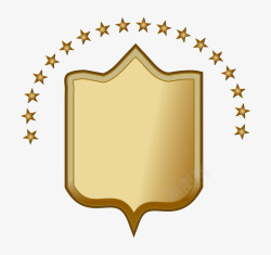 金色盾牌星星贴标青铜盾牌高清图片