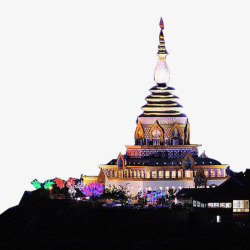 夜幕降临图缅甸萨通塔风景高清图片
