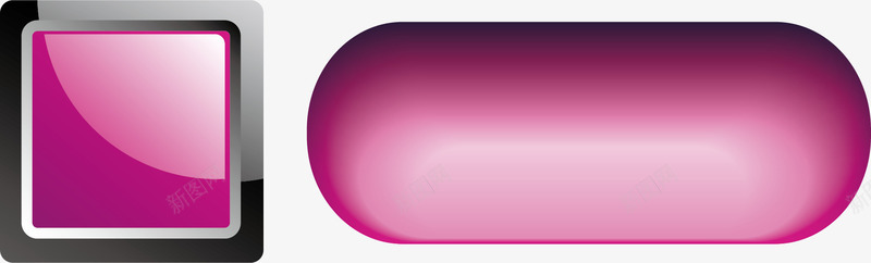 粉色按钮png免抠素材_新图网 https://ixintu.com 创意按钮 按钮素材 矢量按钮 立体按钮 签到按钮
