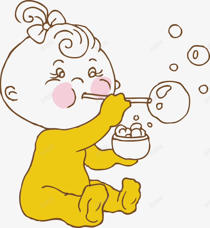 吹泡泡的孩子png免抠素材_新图网 https://ixintu.com 卡通 卡通婴儿 可爱 可爱的卡通婴儿矢量 婴儿 婴儿笑 婴幼儿 孩子 宝宝 宝贝