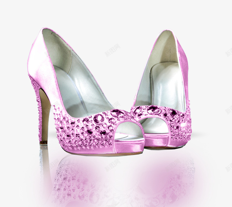 粉色的高根鞋png免抠素材_新图网 https://ixintu.com 女士鞋 时尚 水晶鞋 鞋子 高根鞋