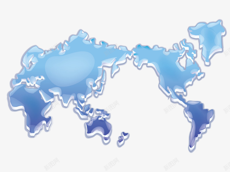 水晶质感世界地图png免抠素材_新图网 https://ixintu.com 水晶质感世界地图 水晶质感蓝色地图 立体地图矢量图 蓝色立体地图免费png下载