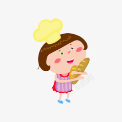 面包师女孩素材
