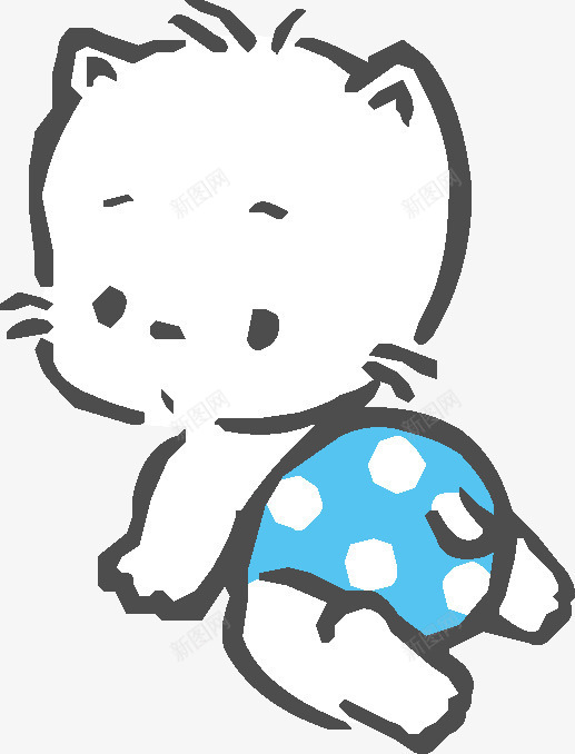 卡通小猫咪png免抠素材_新图网 https://ixintu.com 动物 动画 卡通 可爱 小孩 简笔画 角色
