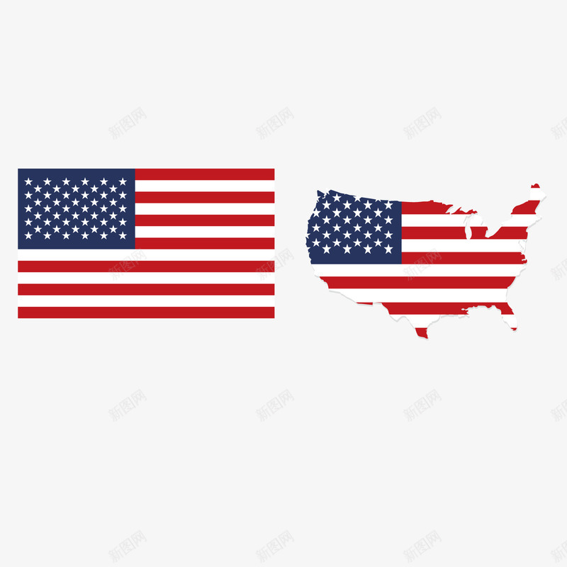 美国旗帜png免抠素材_新图网 https://ixintu.com 国家 条纹 版图 装饰