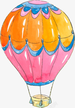 彩色圆弧热气球元素素材