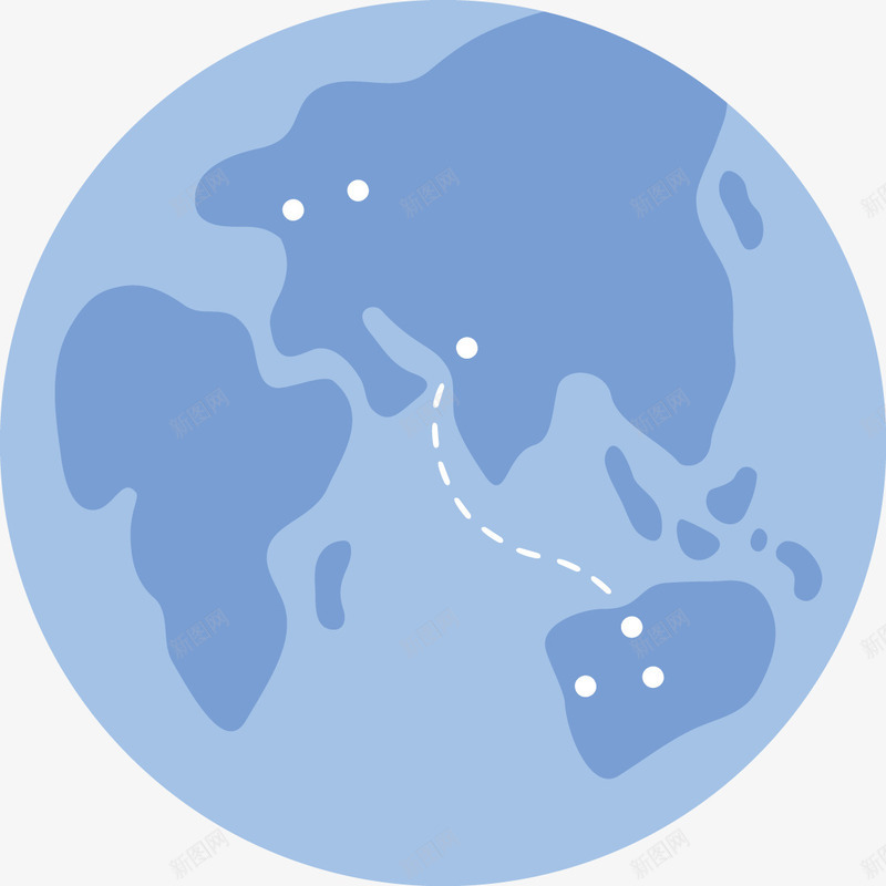 创意蓝色地球图png免抠素材_新图网 https://ixintu.com 快递 物流 网络 路线 运送