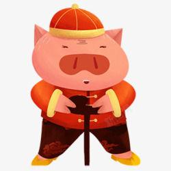 猪爷爷拿拐棍猪爷爷高清图片