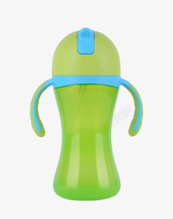 吸水杯宝宝吸管杯水杯绿色高清图片