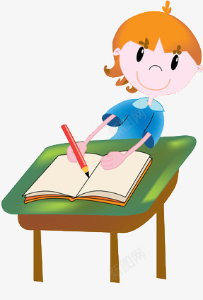 卡通版的小孩在书桌上写作业png免抠素材_新图网 https://ixintu.com 书桌 作业 学习 小孩