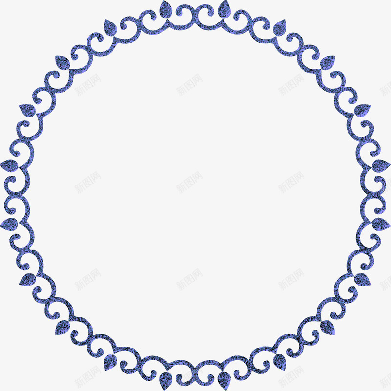 蓝色花纹圆环png免抠素材_新图网 https://ixintu.com 圆环 花纹圆环 蓝色圆环