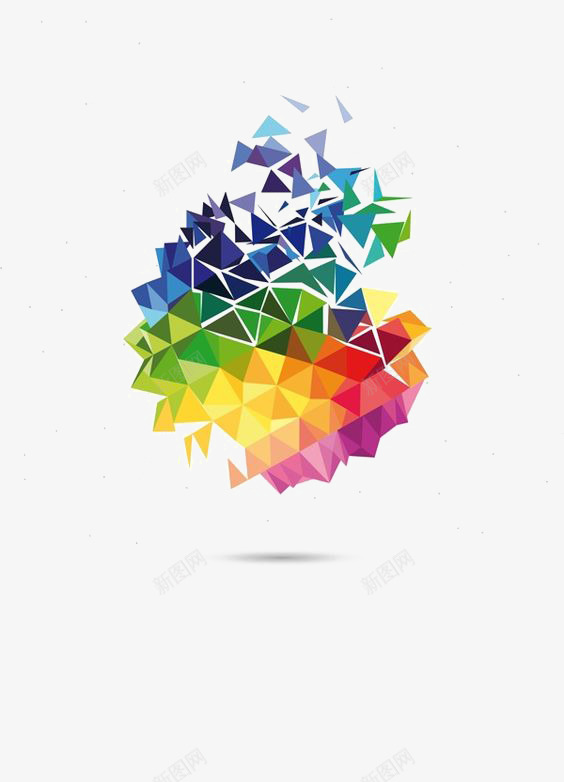 创意几何图形装饰png免抠素材_新图网 https://ixintu.com 几何图形 创意 拼接 渐变色 菱形