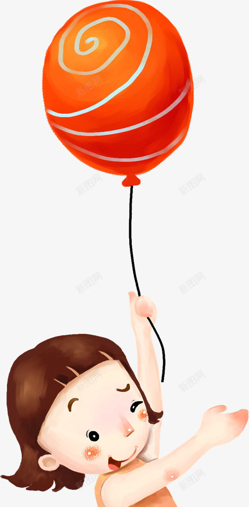 红色手绘条纹气球png免抠素材_新图网 https://ixintu.com 条纹 气球 红色