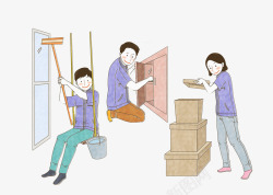 整理家务手绘整理家务高清图片
