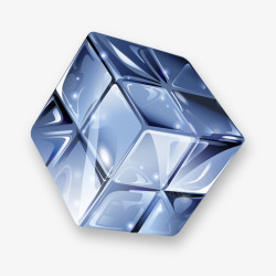 蓝色水晶魔方素材