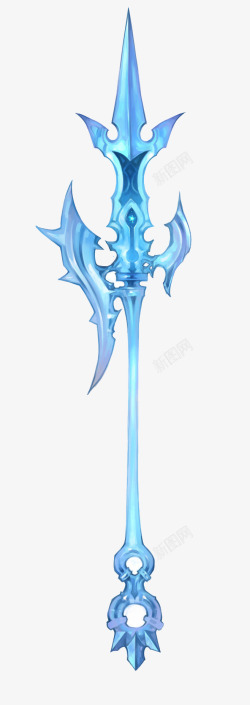 蓝色水晶剑装饰素材