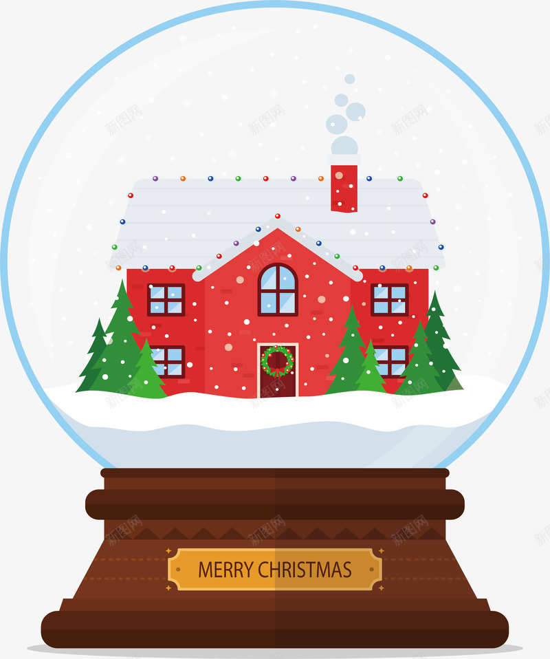 红色圣诞小屋水晶球png免抠素材_新图网 https://ixintu.com 圣诞小屋 圣诞节 暖冬 水晶球 矢量png 红色小屋