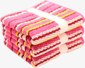 粉色卡通条纹毛巾素材