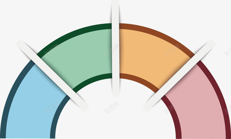 创意半圆形四分目录图png免抠素材_新图网 https://ixintu.com 四分 圆环 扇形 目录