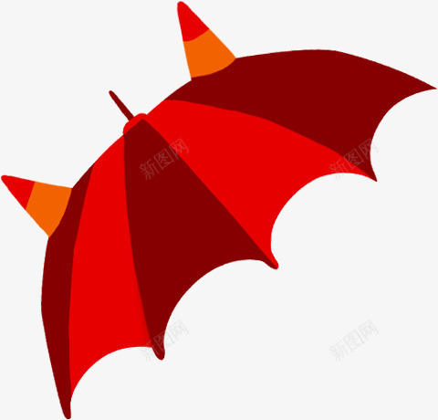 手绘红色儿童条纹雨伞png免抠素材_新图网 https://ixintu.com 儿童 条纹 红色 雨伞