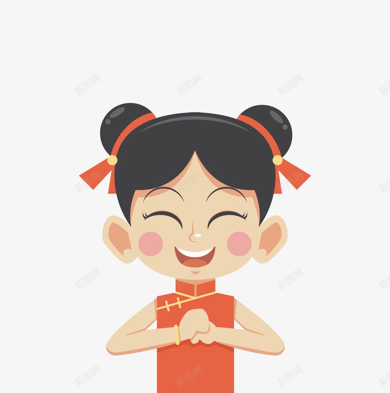 中国风新年可爱女孩png免抠素材_新图网 https://ixintu.com 可爱女生 女孩 新年 新春 装饰图案 过年 过节