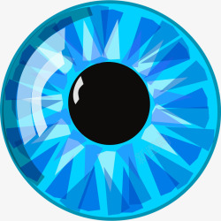 蓝色的卡通水晶眼睛素材