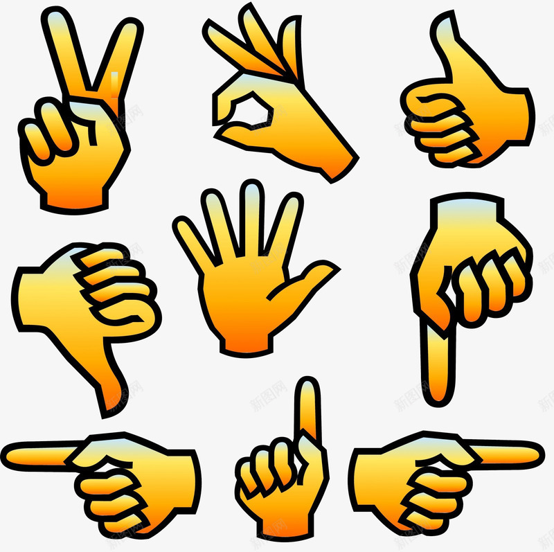 各种手势png免抠素材_新图网 https://ixintu.com 各种手势手行 很多手 手势 手型