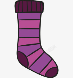 条纹图案的紫色袜子素材
