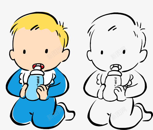 婴儿psd免抠素材_新图网 https://ixintu.com 奶瓶 婴儿 小孩喝奶