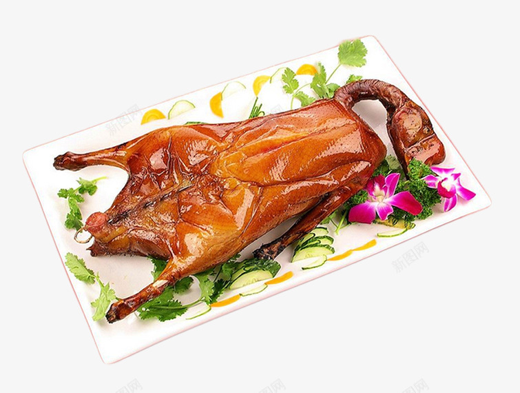 盘子中的烧鹅片png免抠素材_新图网 https://ixintu.com 烧鹅 禽类 美味的烤鹅 肉类 菜肴