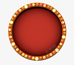 红色圆环灯泡素材