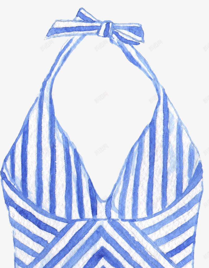 蓝色游泳衣png免抠素材_新图网 https://ixintu.com png图形 png装饰 游泳衣 蓝色条纹 衣服 装饰