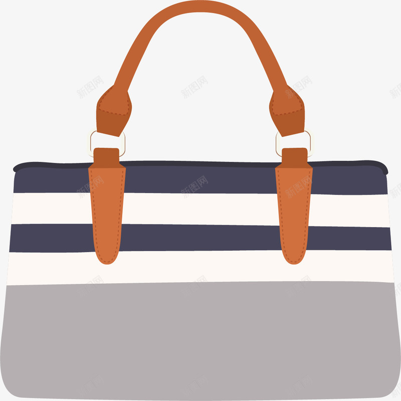 蓝色条纹通勤包png免抠素材_新图网 https://ixintu.com 女式包 手提包 矢量素材 蓝色条纹 通勤包