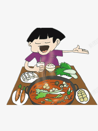 吃火锅的小孩png免抠素材_新图网 https://ixintu.com 人物 开心 简单 美食