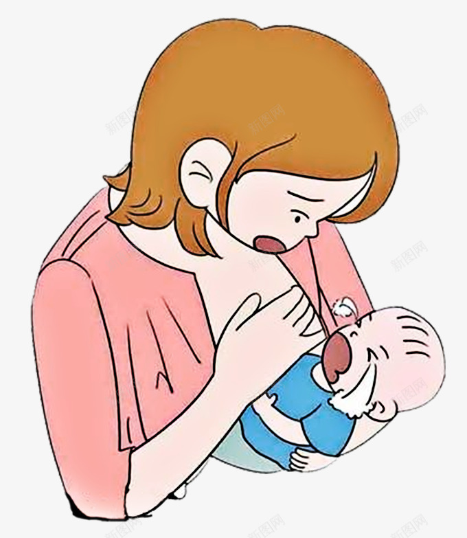 卡通哭闹的婴儿漫画png免抠素材_新图网 https://ixintu.com PNG 卡通 哭闹的婴儿 母乳喂养 漫画