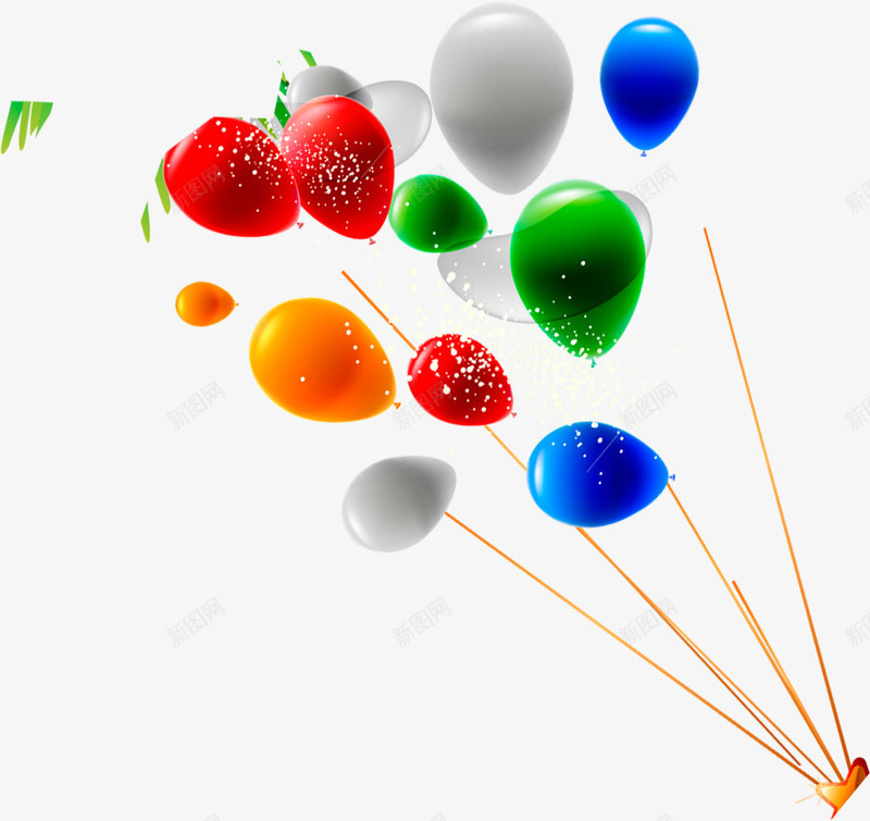 手绘各种颜色的气球png免抠素材_新图网 https://ixintu.com 各种 图片 气球 颜色