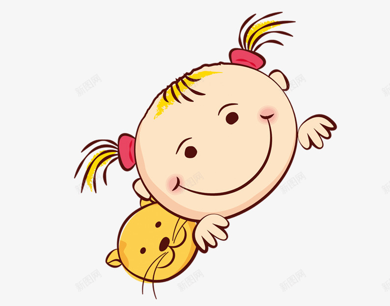 微笑三毛娃娃png免抠素材_新图网 https://ixintu.com 卡通人物 卡通头像 卡通娃娃 卡通小孩 卡通猫咪 图案 粉色 黄色