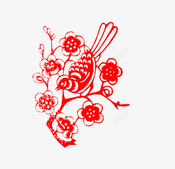 红色剪纸燕子png免抠素材_新图网 https://ixintu.com 中国风 剪纸 新年 燕子 窗花 红色 花卉 过年 镂空