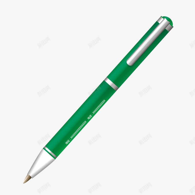绿色质感商务签字笔圆珠笔png免抠素材_新图网 https://ixintu.com 商务 圆珠笔 签字笔 绿色 绿色质感 质感