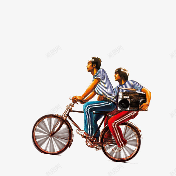 旅行人png免抠素材_新图网 https://ixintu.com 交通工具 低碳 单车 旅游 旅行 旅行人 条纹上衣 环保 自行车 运动裤 骑行 骑车