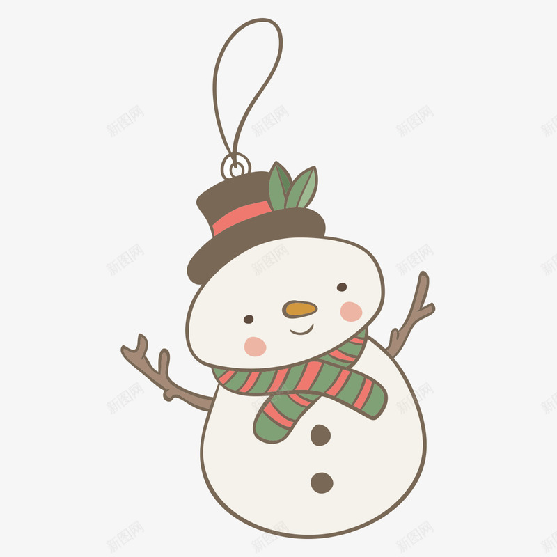 卡通雪人吊坠png免抠素材_新图网 https://ixintu.com 卡通 可爱 吊坠 圣诞节 彩绘 戴帽 装饰 雪人