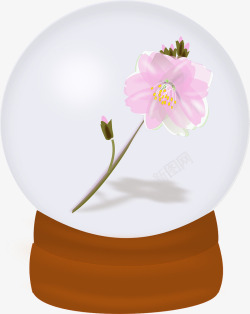 花朵水晶球素材