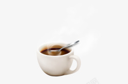 装着水的杯子冒热气的咖啡高清图片