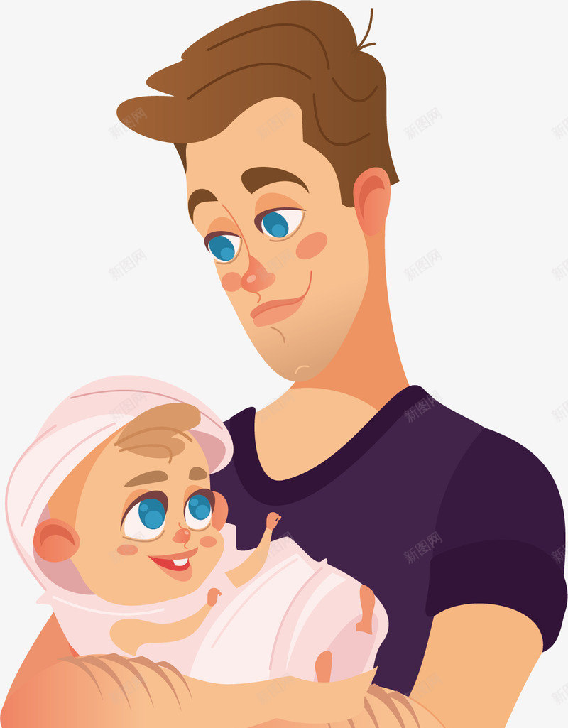 抱着婴儿的男人矢量图eps免抠素材_新图网 https://ixintu.com 一个男人 假肢 抱着婴儿 抱着孩子 矢量png 腿部假肢 矢量图