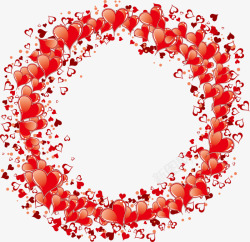密集爱心情人节红色爱心圆环高清图片
